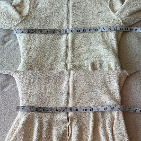 ZARA Woman Cream Peplum Zip Jacket with Gold Hardware L - Picture 12 of 12